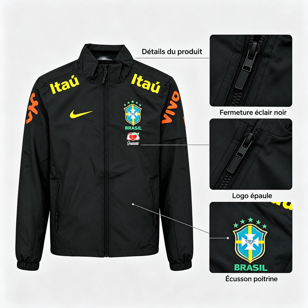 Veste Imperméable Légère du Brésil - Noir